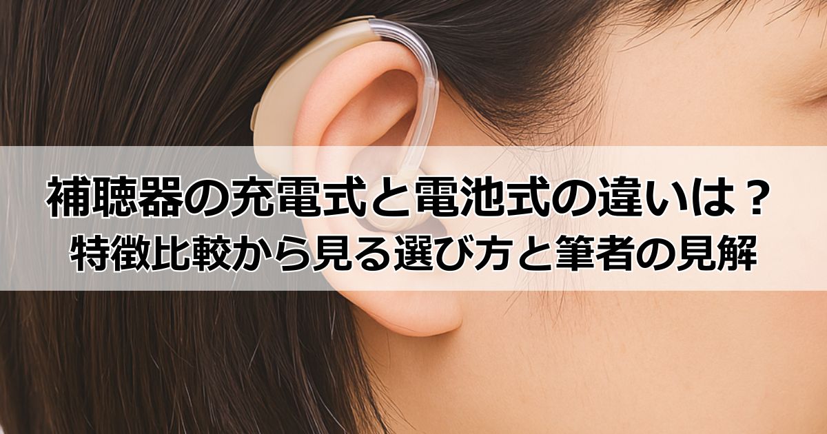 補聴器の充電式と電池式の違いは？メリット・デメリットから見る比較と選び方、筆者が電池式補聴器を使う理由・見解